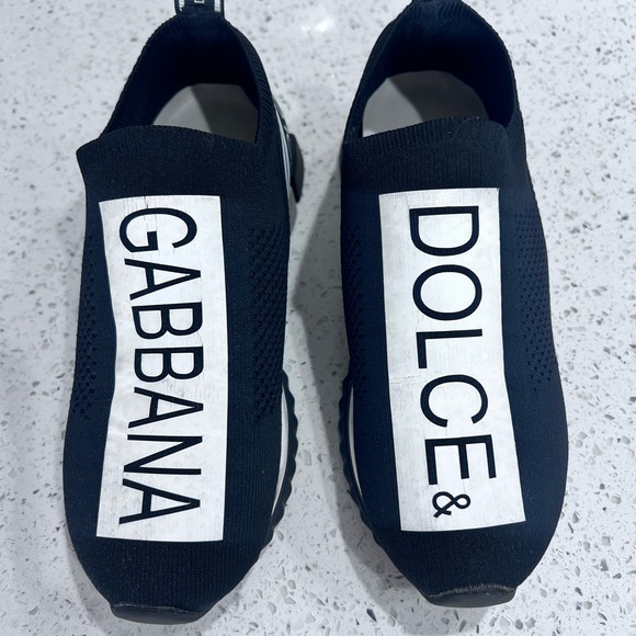 Dolce & Gabbana Black and White Sorrento Slip-On Shoes Sz 38 GUC - Picture 2 of 15